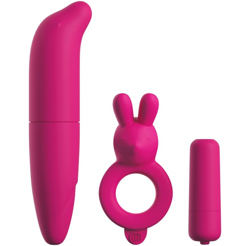 CLASSIX - KIT PARA PAREJAS CON ANILLO, BOLA Y ESTIMULADOR ROSA