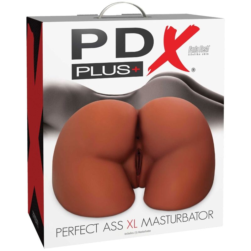 PDX PLUS - MASTURBATEUR MARRON DOUBLE ENTRÉE CUL PARFAIT XL