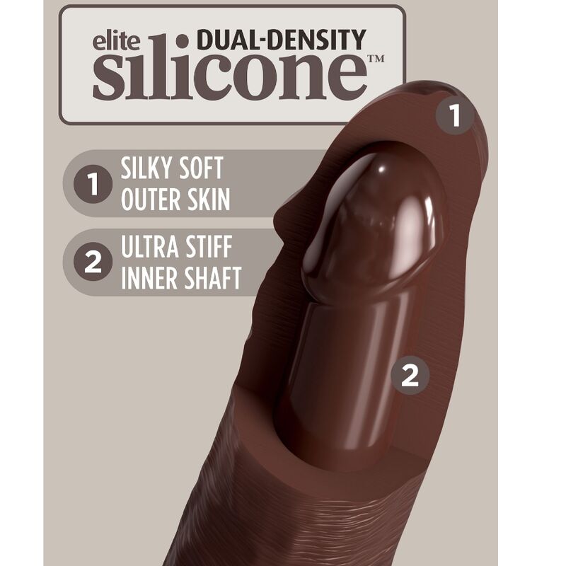 KING COCK - ELITE GODE RÉALISTE EN SILICONE 17.8 CM MARRON