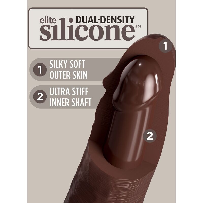 KING COCK - ELITE GODE RÉALISTE EN SILICONE 20.3 CM MARRON