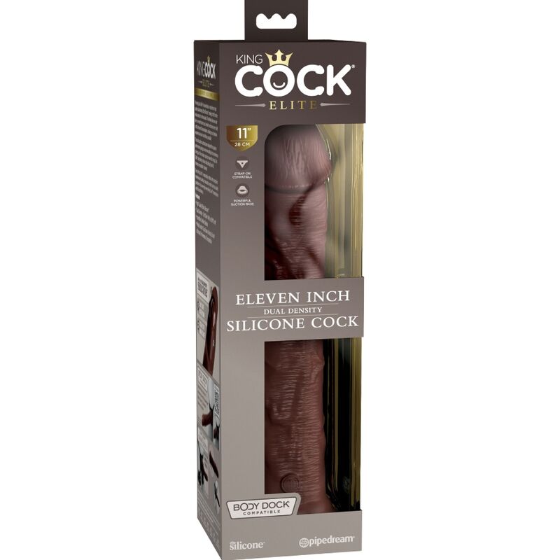 KING COCK - ELITE GODE RÉALISTE EN SILICONE 28 CM MARRON