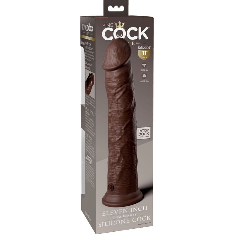 KING COCK - ELITE GODE RÉALISTE EN SILICONE 28 CM MARRON