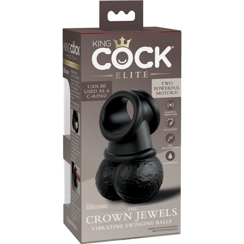 KING COCK - ANNEAU ELITE AVEC TESTICULE VIBRANT SILICONE