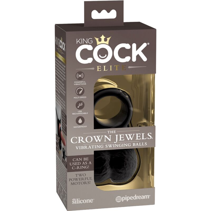 KING COCK - ANNEAU ELITE AVEC TESTICULE VIBRANT SILICONE