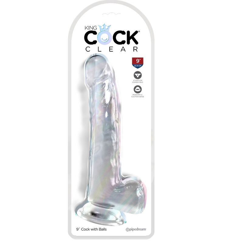 KING COCK - GODE CLAIR AVEC TESTICULES 20,3 CM TRANSPARENT