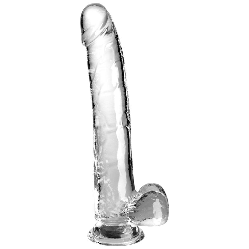 KING COCK - GODE CLAIR AVEC TESTICULES 24,8 CM TRANSPARENT