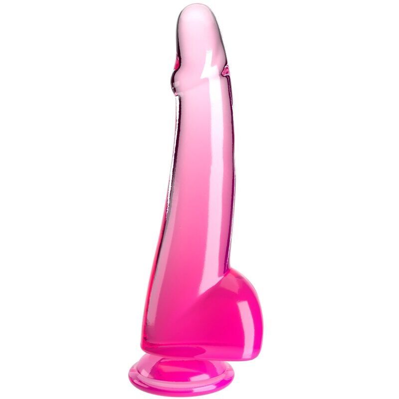 KING COCK - GODE TESTICULES CLAIR 19 CM ROSE