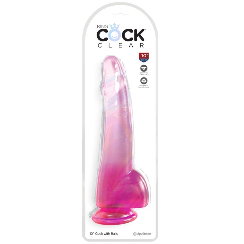 KING COCK - GODE TESTICULES CLAIR 19 CM ROSE