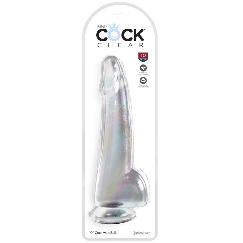 KING COCK - CLEAR GODE  TESTICULES 19 CM TRANSPARENT