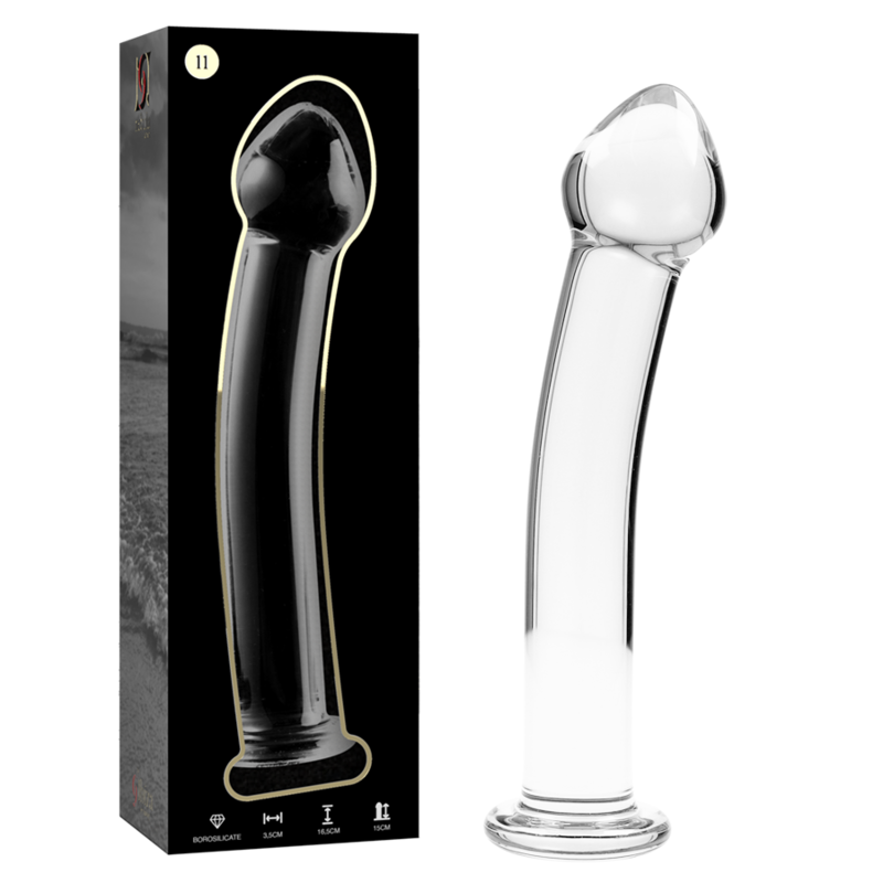 SÉRIE NEBULA PAR IBIZA - MODÈLE 11 GODE EN VERRE BOROSILICATE CLAIR 16 CM -O- 3 CM