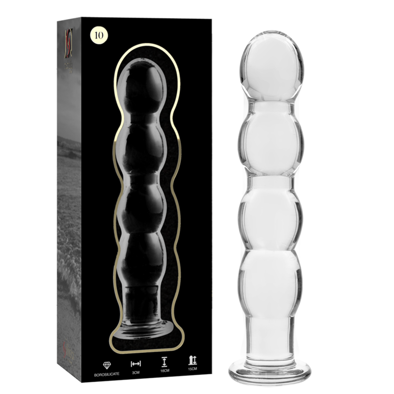 SÉRIE NEBULA PAR IBIZA - MODÈLE 10 GODE EN VERRE BOROSILICATE CLAIR 16,5 CM -O- 3,5 CM