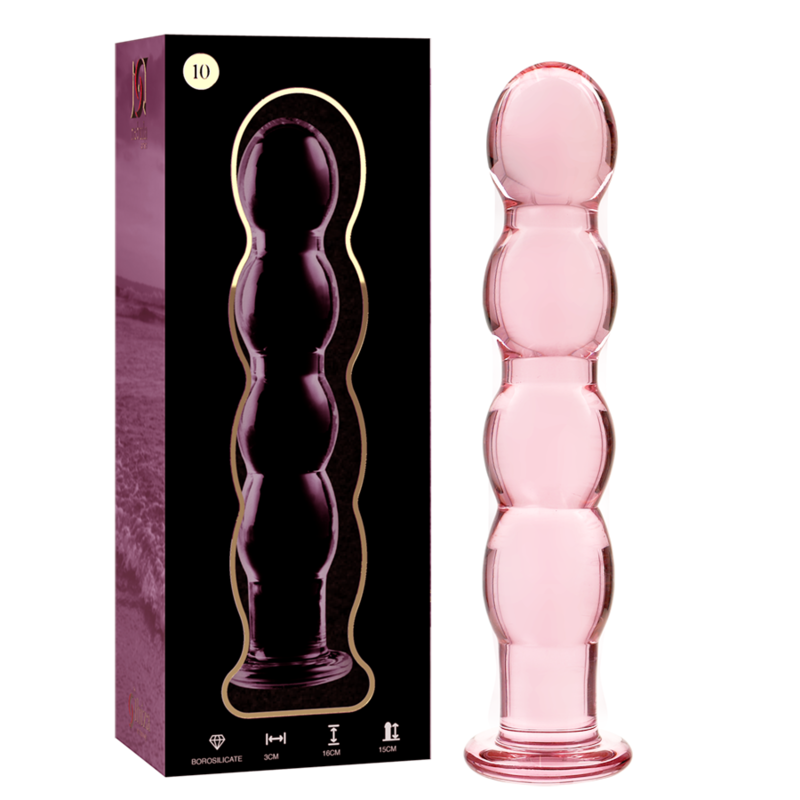 SÉRIE NEBULA PAR IBIZA - MODÈLE 10 GODE EN VERRE BOROSILICATE CLAIR 16,5 CM -O- 3,5 CM