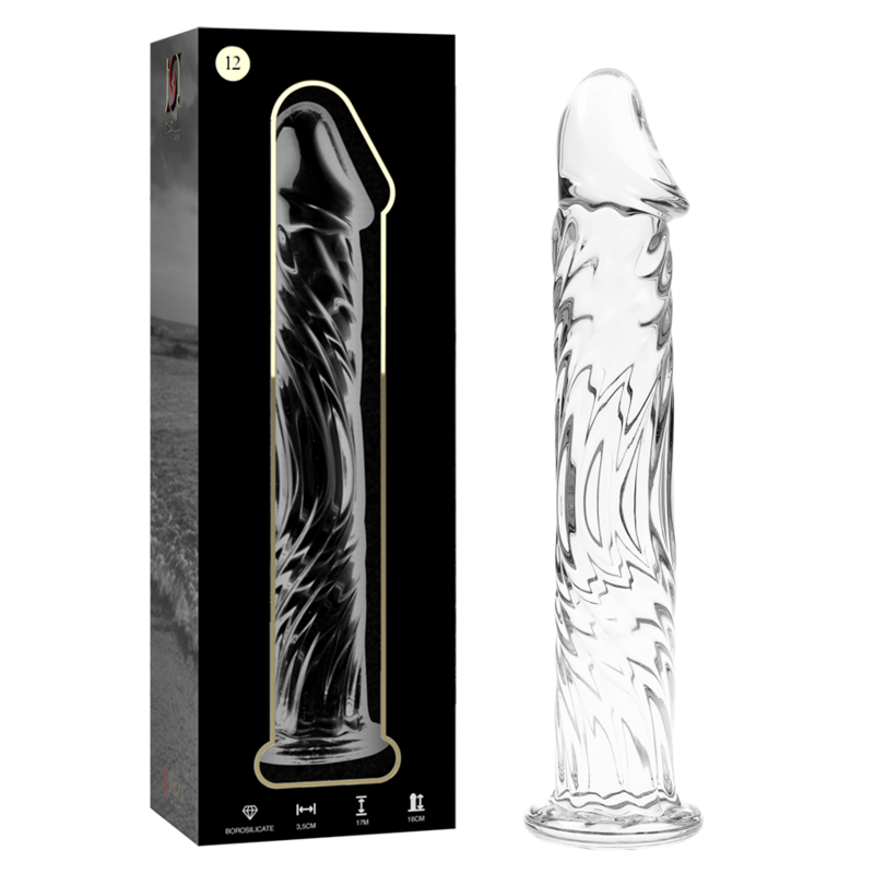 SÉRIE NEBULA PAR IBIZA - MODÈLE 12 GODE EN VERRE BOROSILICATE CLAIR 17 CM -O- 3,5 CM