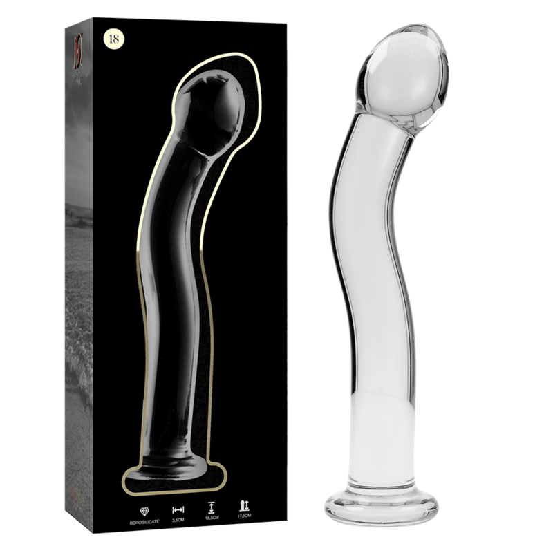 NEBULA SERIES BY IBIZA - MODÈLE 18 GODE EN VERRE BOROSILICATE CLAIR 18.5 CM -O- 3.5 CM