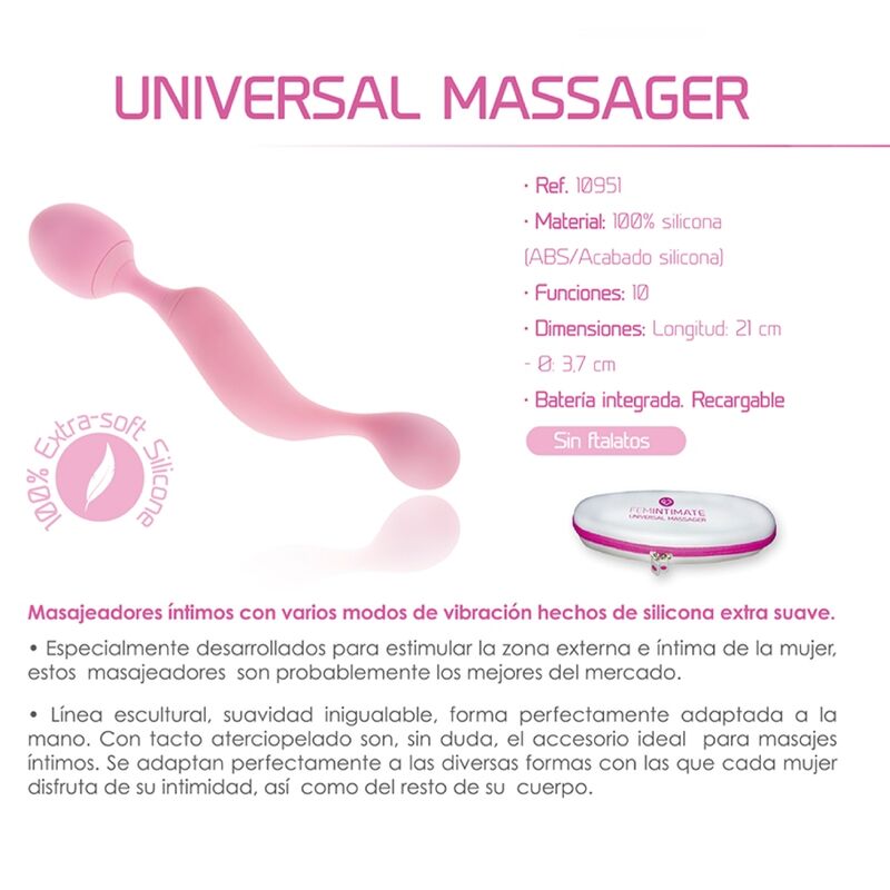 FEMINTIME - VIBRATEUR UNIVERSEL EN SILICONE ROSE