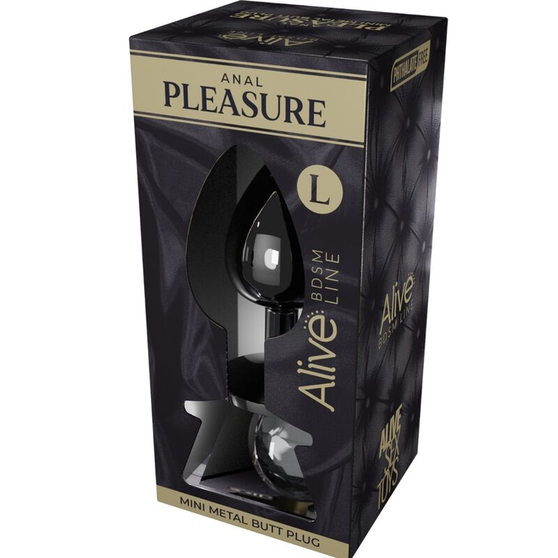 ALIVE - MINI PLUG ANAL PLEASURE MÉTAL NOIR TAILLE L