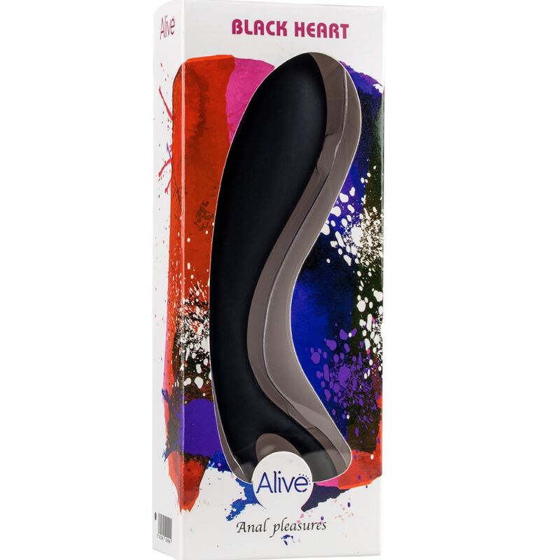 ALIVE - MASSEUR ANAL COEUR NOIR 15 CM