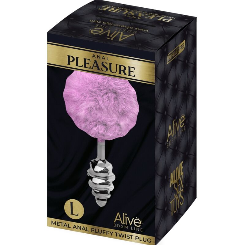 ALIVE - PLUG DE PLAISIR ANAL SPIRAL METAL FLUFFY VIOLET TAILLE L