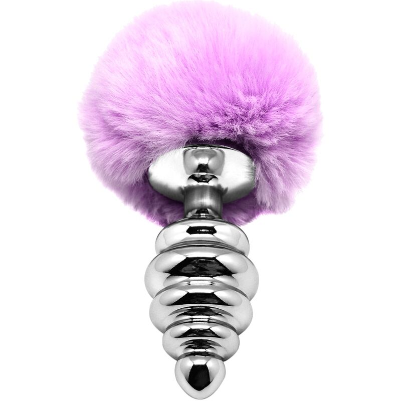 ALIVE - PLUG DE PLAISIR ANAL SPIRAL METAL FLUFFY VIOLET TAILLE L