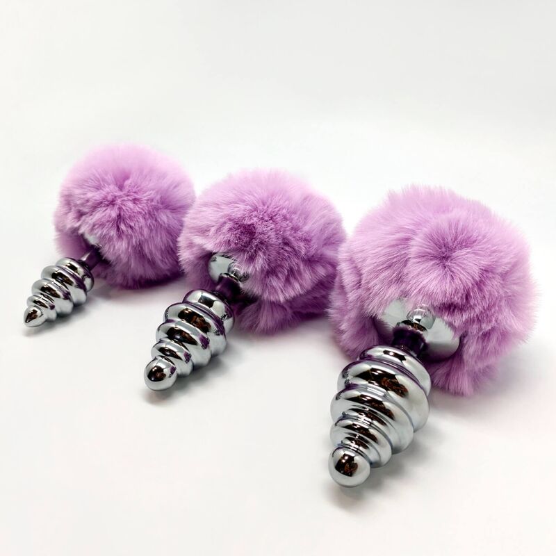 ALIVE - PLUG DE PLAISIR ANAL SPIRAL MÉTAL FLUFFY VIOLET TAILLE S