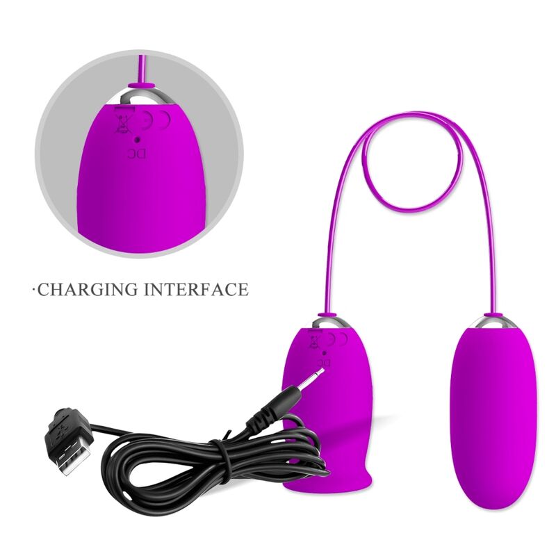 PRETTY LOVE - VIBRATEUR RECHARGEABLE DAISY DUAL EGG VIOLET