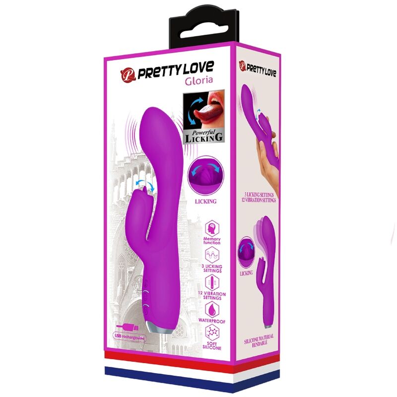 PRETTY LOVE - VIBRATEUR LAPIN RECHARGEABLE GLORIA IMPERMÉABLE VIOLET