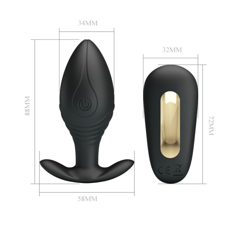 PRETTY LOVE - VIBRATEUR RECHARGEABLE REGINA ANAL PLUG NOIR