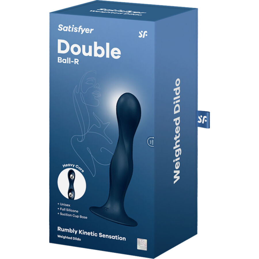 SATISFYER - GODE EN SILICONE DOUBLE BILLE-R GRENAT