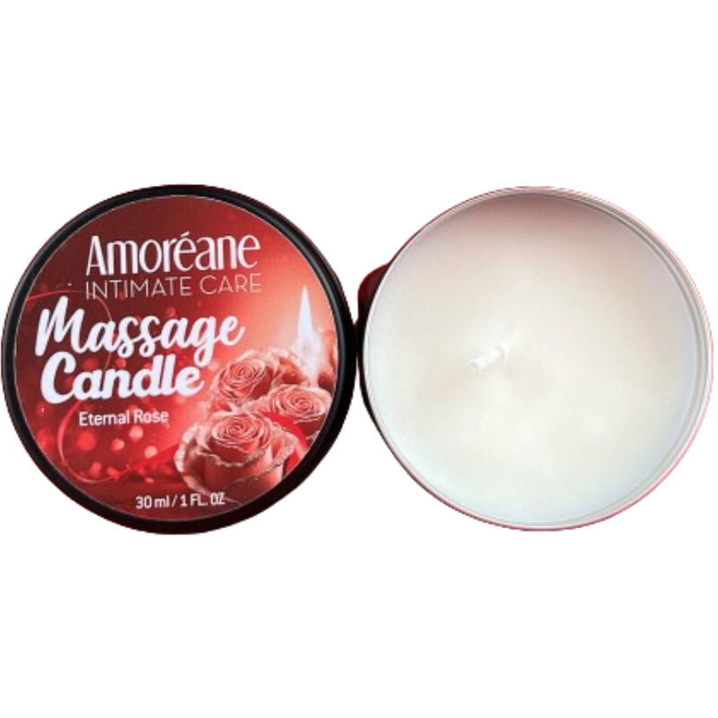 AMOREANE - BOUGIE DE MASSAGE ROSE ÉTERNELLE 30 ML