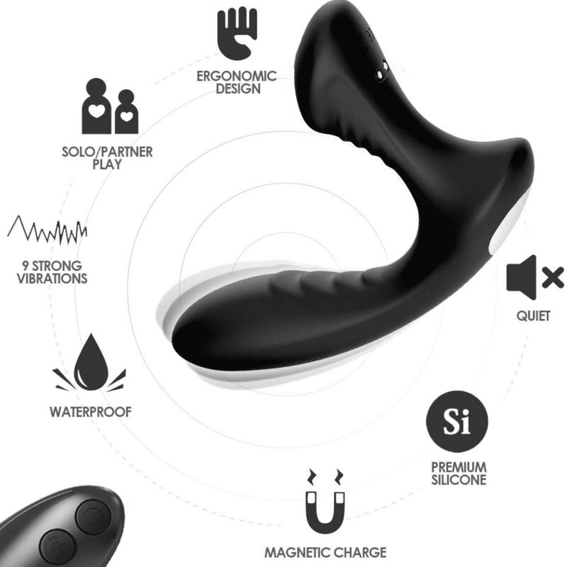 ARMONY - STORM VIBRATEUR ANAL PROSTATE & PLUG TÉLÉCOMMANDE NOIR