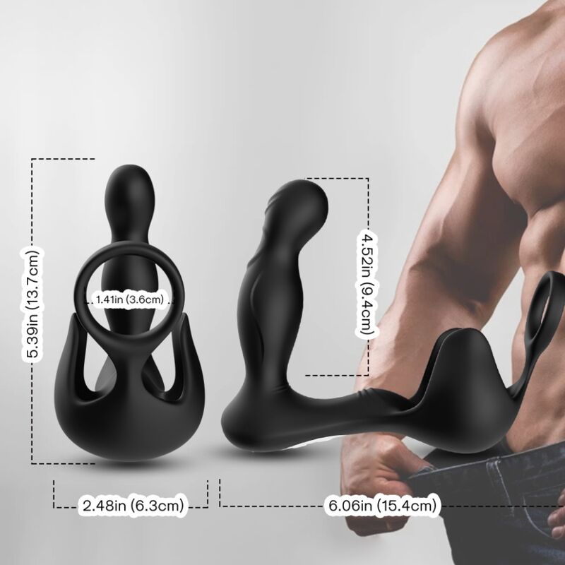 ARMONY - VIBRATEUR SURROUND ANAL & STIMULATEUR TESTICULOS & ANNEAU TÉLÉCOMMANDE NOIR