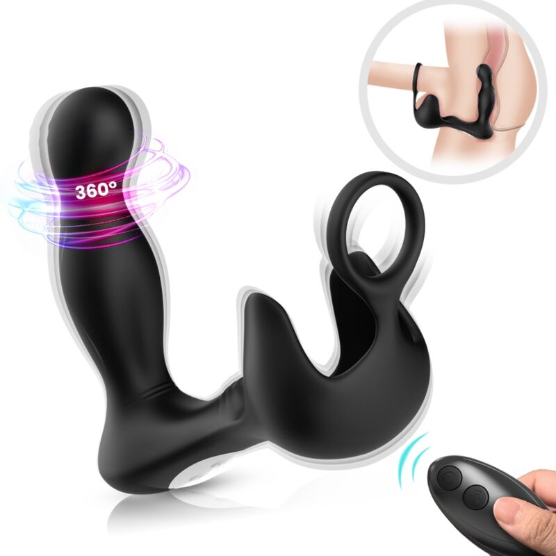 ARMONY - VIBRATEUR SURROUND ANAL & STIMULATEUR TESTICULOS & ANNEAU TÉLÉCOMMANDE NOIR