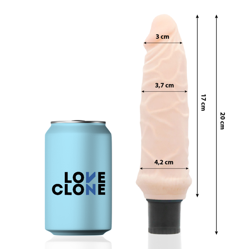 LOVECLONE - VIBRATEUR AUTOLUBRIFIANT IVAR 20 CM -O- 3.7 CM