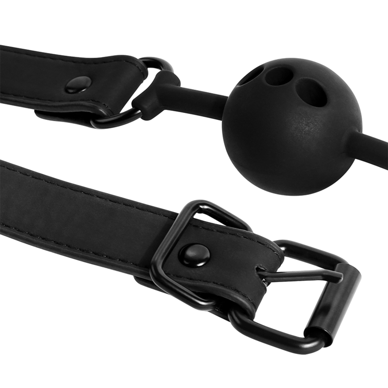 BONDAGE SOUMIS FÉTICHE - BÂILLON À BOULE EN SILICONE RESPIRANT