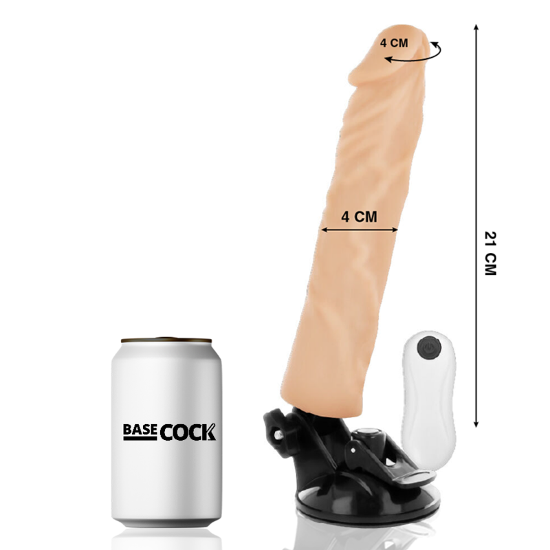 BASECOCK - VIBRATEUR RÉALISTE TÉLÉCOMMANDE NATUREL 21 CM -O- 4 CM