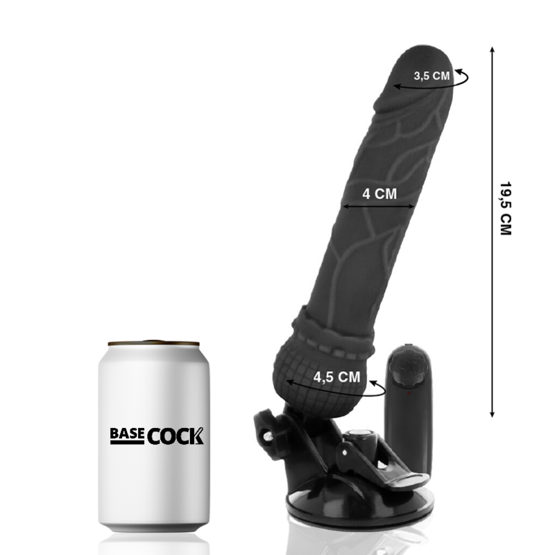 BASECOCK - VIBRATEUR RÉALISTE TÉLÉCOMMANDE NATUREL 19.5 CM -O- 4 CM