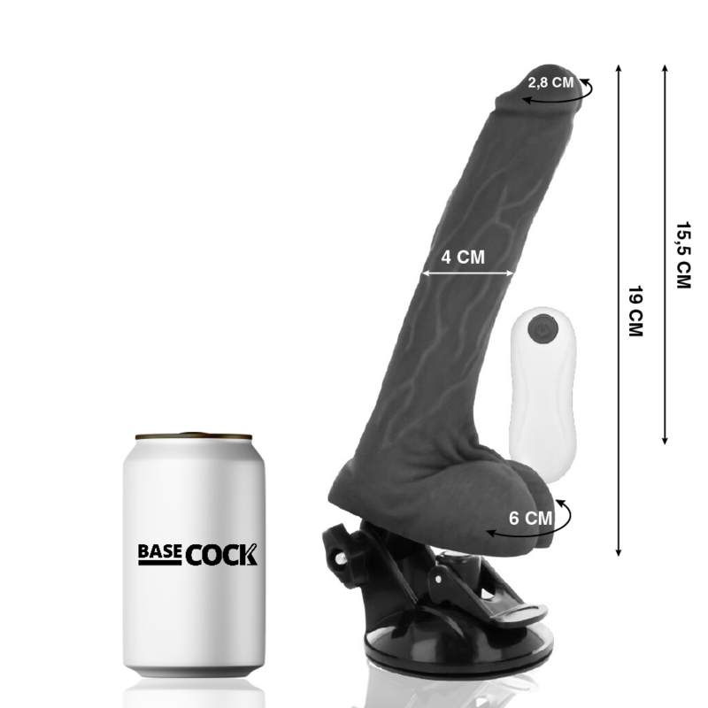 BASECOCK - VIBRATEUR NATUREL RÉALISTE TÉLÉCOMMANDE 19 CM -O- 4 CM