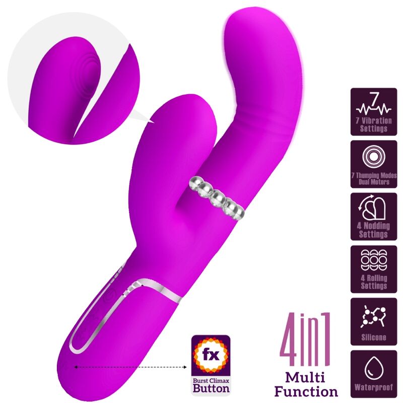 PRETTY LOVE - VIBRATEUR MULTIFONCTION POINT G FUCHSIA