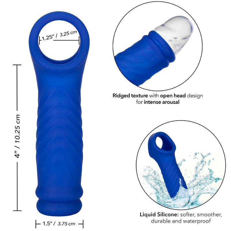 CALEXOTICS - ADMIRAL COUVERCLE DE PÉNIS WAVE SILICONE LIQUIDE BLEU