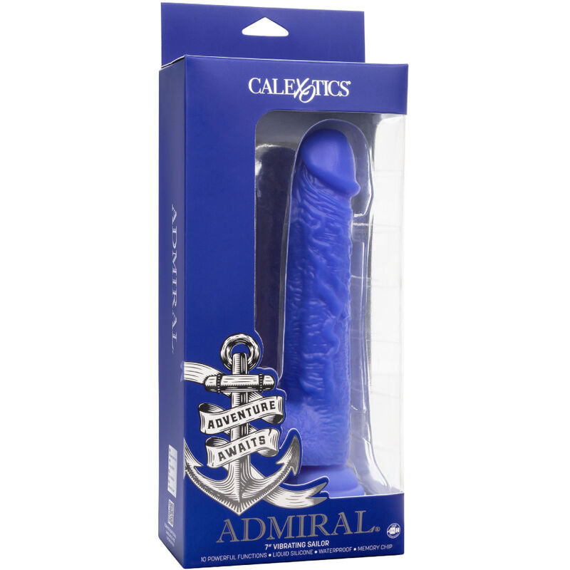 CALEXOTICS - ADMIRAL VIBRATEUR GODE RÉALISTE MARIN BLEU