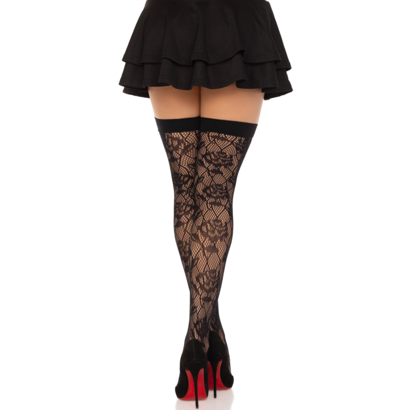 LEG AVENUE - STOCKS NET DE ROSES SAUVAGES NOIR