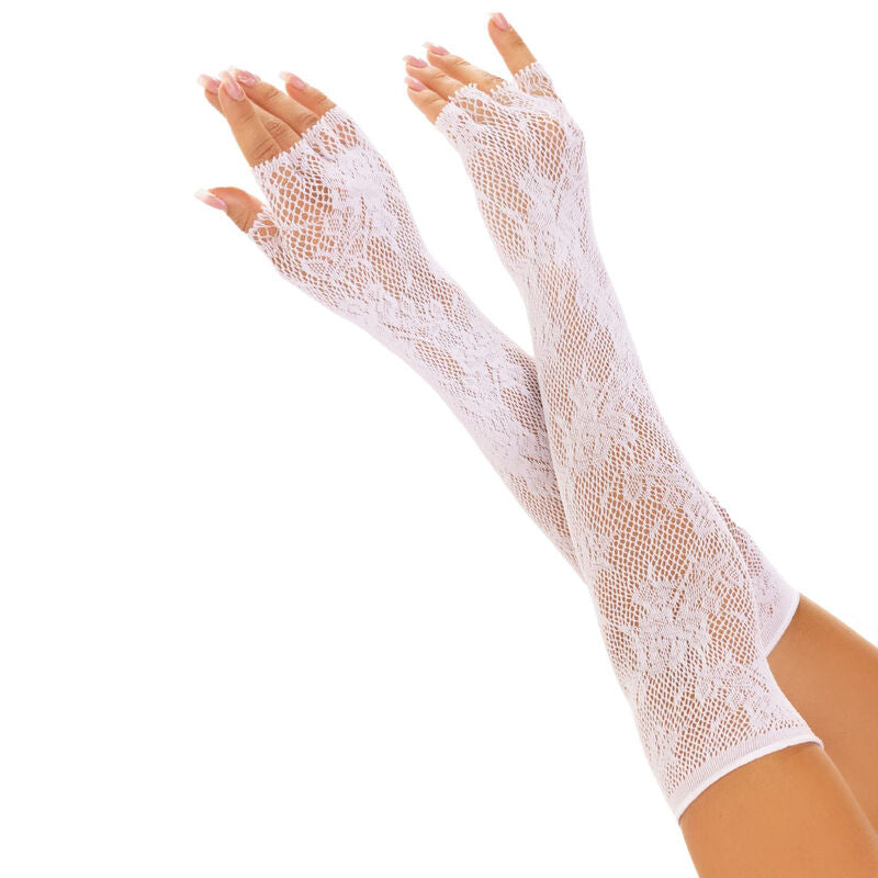 LEG AVENUE - GANTS SANS DOIGTS RESEAU FLORAL NOIR