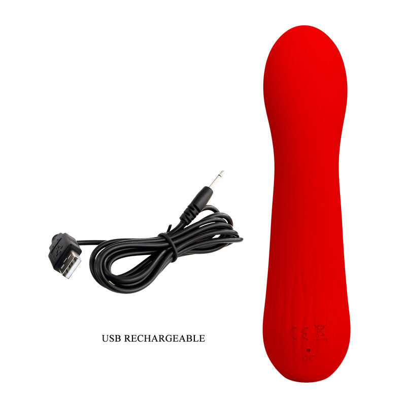 PRETTY LOVE - VIBRATEUR RECHARGEABLE FAUN ROUGE