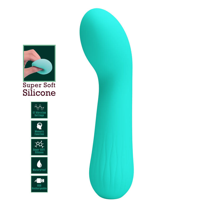 PRETTY LOVE - VIBRATEUR RECHARGEABLE FAUN VERT AQUA