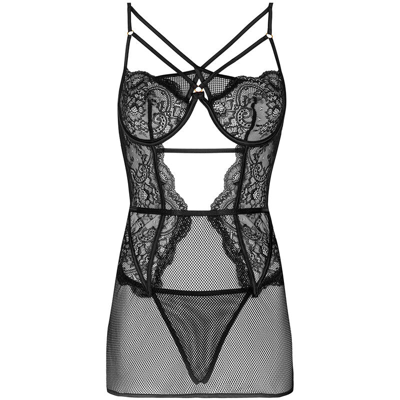 LIVCO CORSETTI FASHION - CHEMISE + CULOTTE BARIRIN LC 90633 NOIR