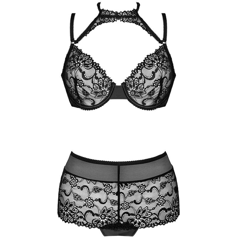 LIVCO CORSETTI FASHION - LINERA POUR LES SENS COLLECTION SOUTIEN-GORGE + CULOTTE NOIR