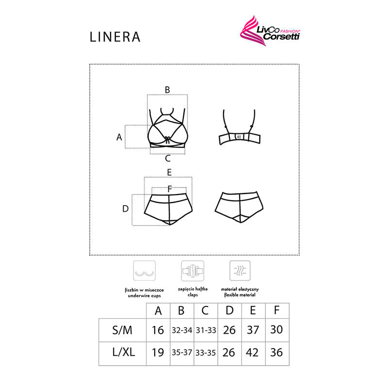 LIVCO CORSETTI FASHION - LINERA POUR LES SENS COLLECTION SOUTIEN-GORGE + CULOTTE NOIR