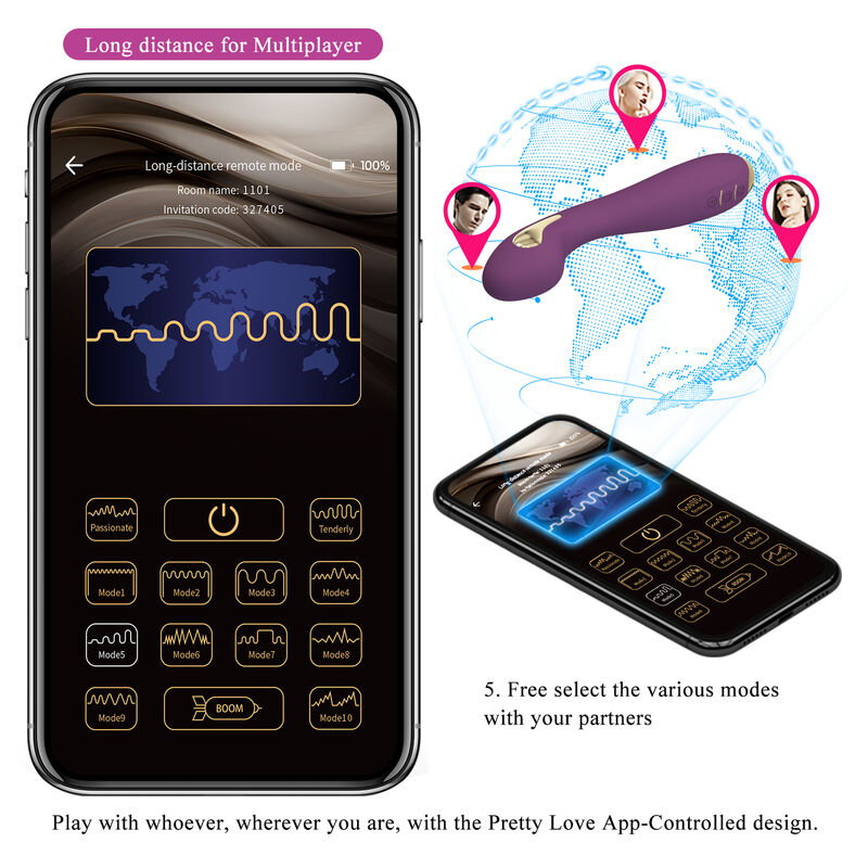 PRETTY LOVE - HECTOR ELECTROSHOCK VIBRATEUR PAR APP CONTROL VIOLET