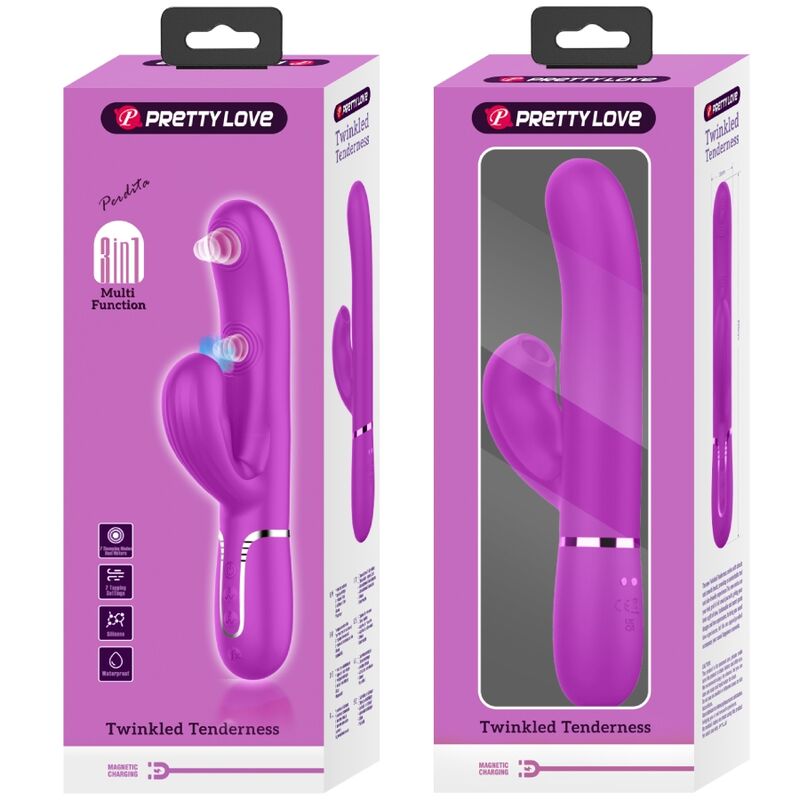 PRETTY LOVE - VIBRATEUR POINT G MULTIFONCTION 3 EN 1 PERLITA VIOLET