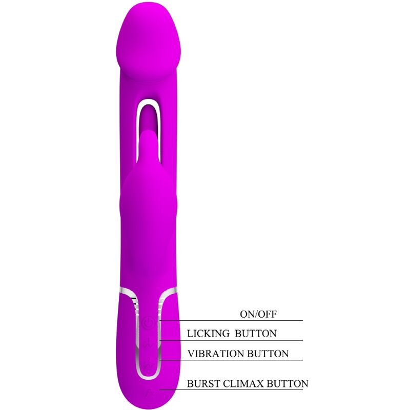 PRETTY LOVE - VIBRATEUR DEJON RABBIT 3 EN 1 MULTIFONCTION FUCSIA